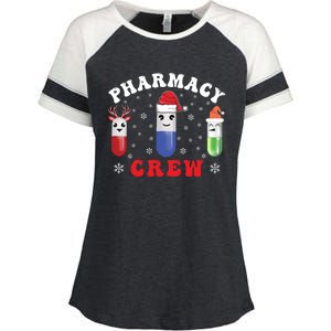 Pills Snow Reindeer Santa Claus Xmas Pharmacy Crew Gift Enza Ladies Jersey Colorblock Tee