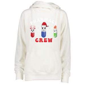 Pills Snow Reindeer Santa Claus Xmas Pharmacy Crew Gift Womens Funnel Neck Pullover Hood