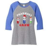 Pills Snow Reindeer Santa Claus Xmas Pharmacy Crew Gift Women's Tri-Blend 3/4-Sleeve Raglan Shirt