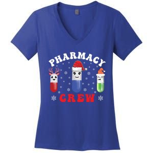 Pills Snow Reindeer Santa Claus Xmas Pharmacy Crew Gift Women's V-Neck T-Shirt