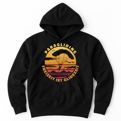 Paraglider Silhouette Retro Sunset Hoodie
