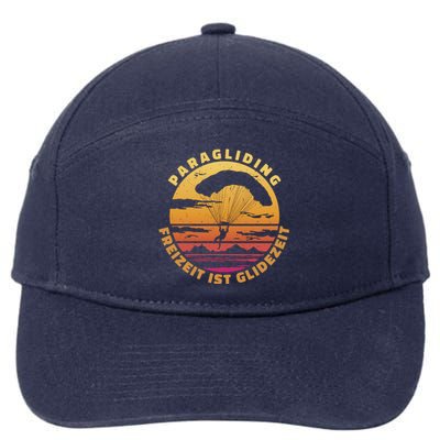 Paraglider Silhouette Retro Sunset 7-Panel Snapback Hat