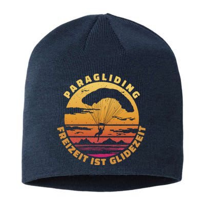 Paraglider Silhouette Retro Sunset Sustainable Beanie