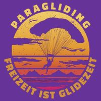 Paraglider Silhouette Retro Sunset Cooling Performance Crew T-Shirt