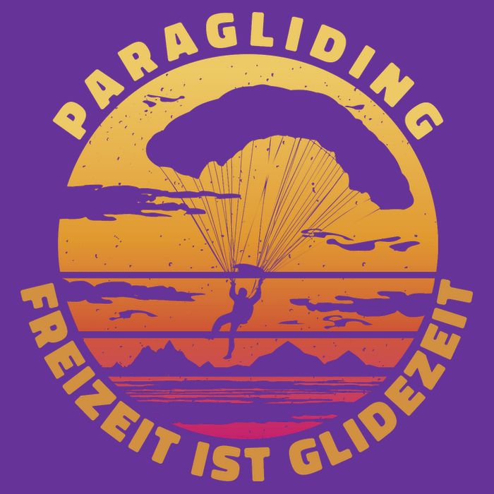 Paraglider Silhouette Retro Sunset Cooling Performance Crew T-Shirt