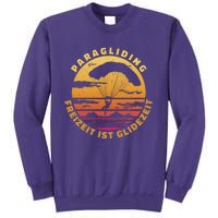 Paraglider Silhouette Retro Sunset Sweatshirt