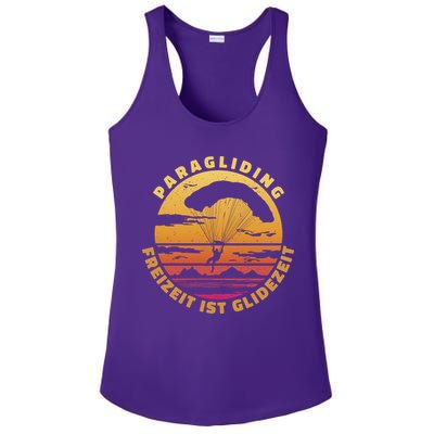 Paraglider Silhouette Retro Sunset Ladies PosiCharge Competitor Racerback Tank