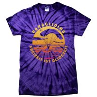 Paraglider Silhouette Retro Sunset Tie-Dye T-Shirt