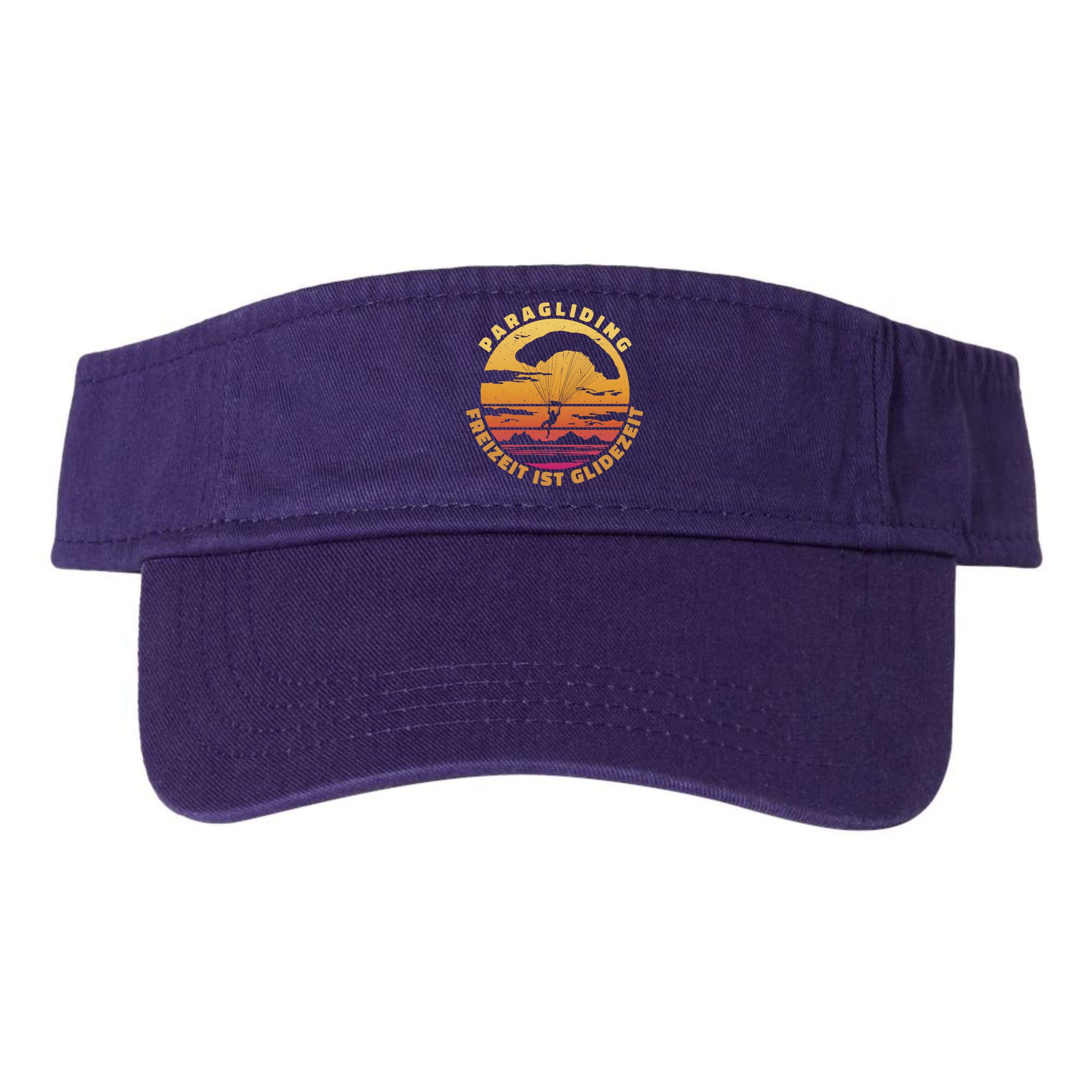 Paraglider Silhouette Retro Sunset Visor
