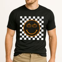 Pumpkin Smiley Retro Checkered Cooling Performance Crew T-Shirt