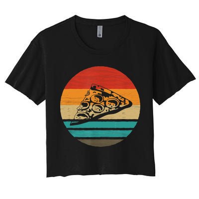 Pizza Slice Retro Style Vintage Gift Women's Crop Top Tee