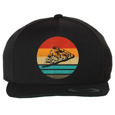 Pizza Slice Retro Style Vintage Gift Wool Snapback Cap