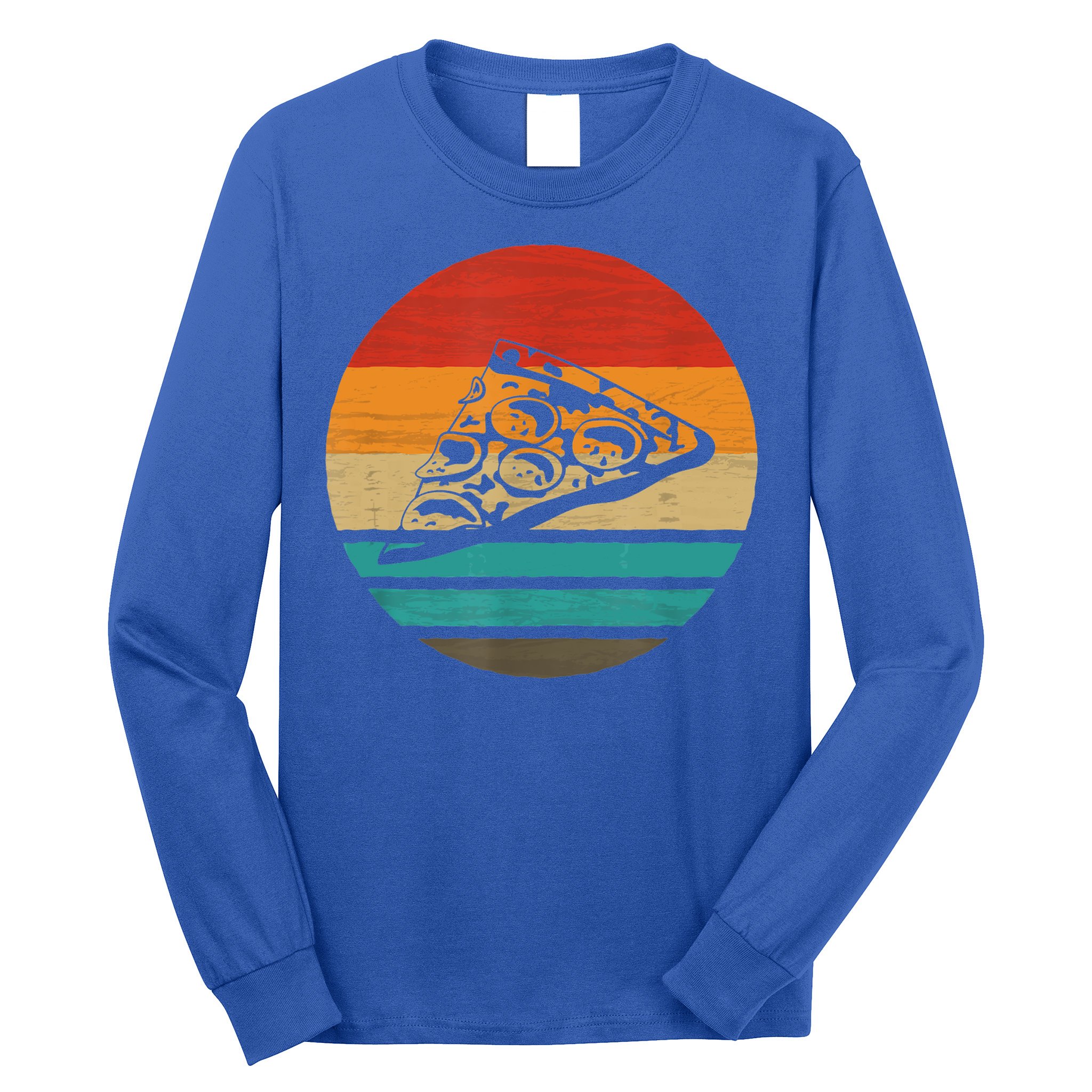 Pizza Slice Retro Style Vintage Gift Long Sleeve Shirt