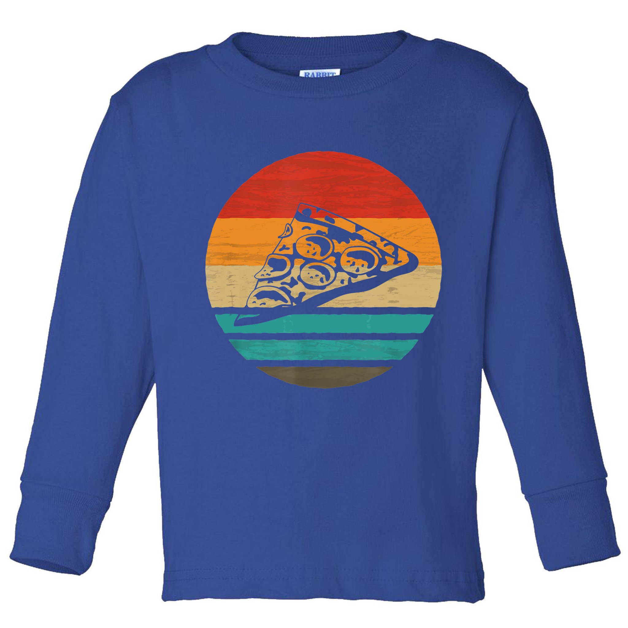 Pizza Slice Retro Style Vintage Gift Toddler Long Sleeve Shirt