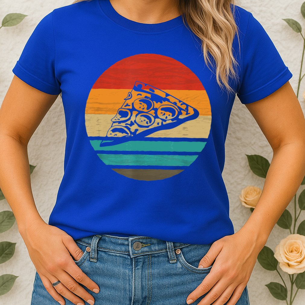 Pizza Slice Retro Style Vintage Gift Womens T-Shirt