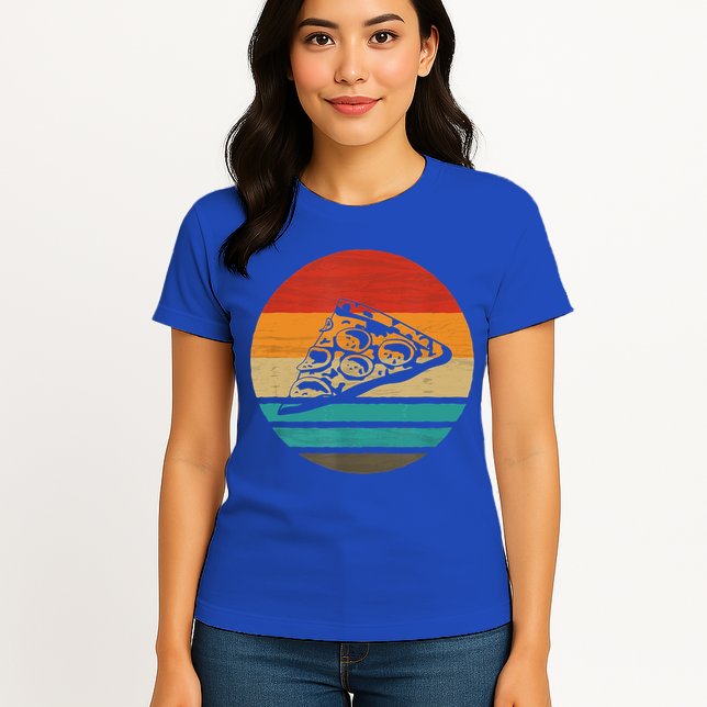 Pizza Slice Retro Style Vintage Gift Womens T-Shirt