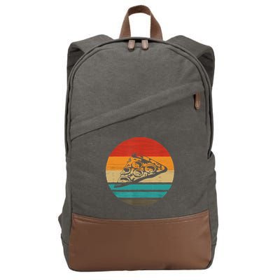 Pizza Slice Retro Style Vintage Gift Cotton Canvas Backpack