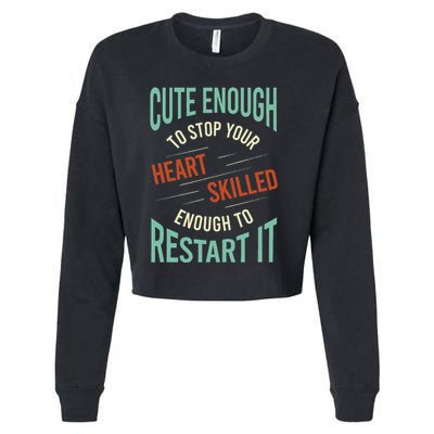 Paramedic Saying Rescue Emt Ems Cropped Pullover Crew