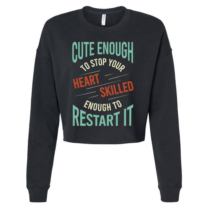 Paramedic Saying Rescue Emt Ems Cropped Pullover Crew
