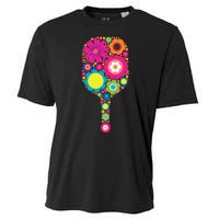 Pickleball Sports Racquet Racket Paddle Flowers Women Gi.rls Cooling Performance Crew T-Shirt