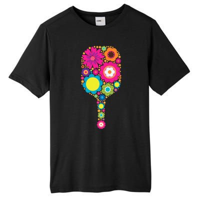 Pickleball Sports Racquet Racket Paddle Flowers Women Gi.rls Tall Fusion ChromaSoft Performance T-Shirt