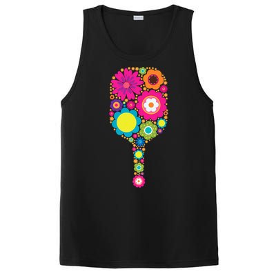 Pickleball Sports Racquet Racket Paddle Flowers Women Gi.rls PosiCharge Competitor Tank