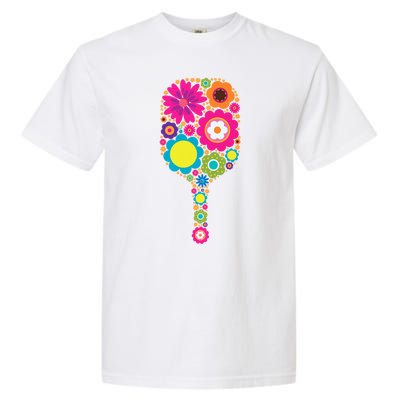 Pickleball Sports Racquet Racket Paddle Flowers Women Gi.rls Garment-Dyed Heavyweight T-Shirt