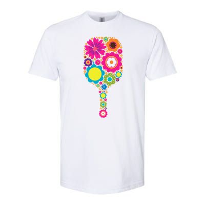 Pickleball Sports Racquet Racket Paddle Flowers Women Gi.rls Softstyle CVC T-Shirt