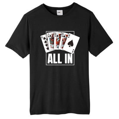 Poker Shirt Royal Flush All In Poker Player Texas Holdem Tall Fusion ChromaSoft Performance T-Shirt