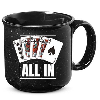 Poker Shirt Royal Flush All In Poker Player Texas Holdem 15oz Campfire Ceramic Mug
