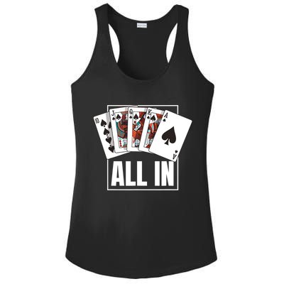 Poker Shirt Royal Flush All In Poker Player Texas Holdem Ladies PosiCharge Competitor Racerback Tank