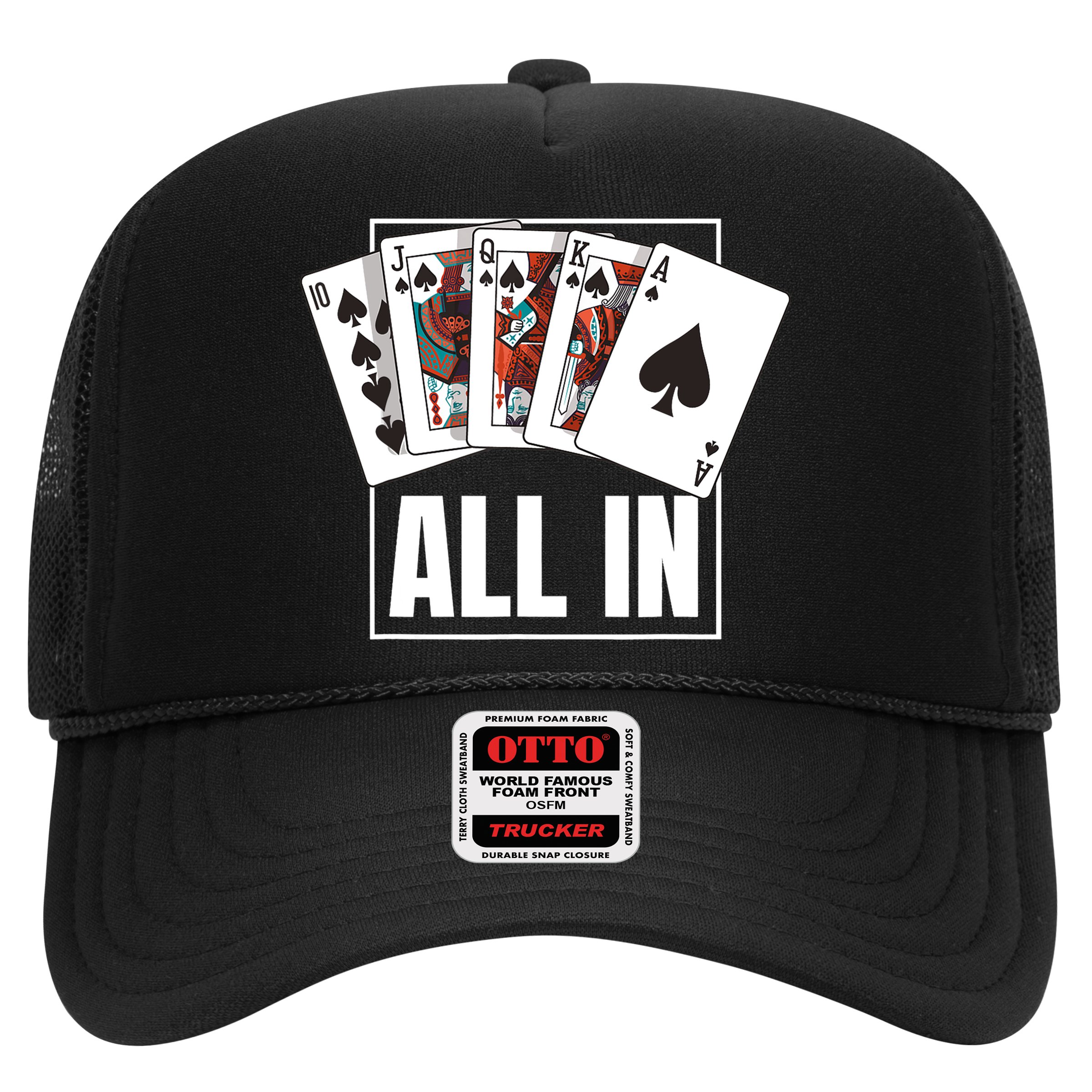 Poker Shirt Royal Flush All In Poker Player Texas Holdem Hat