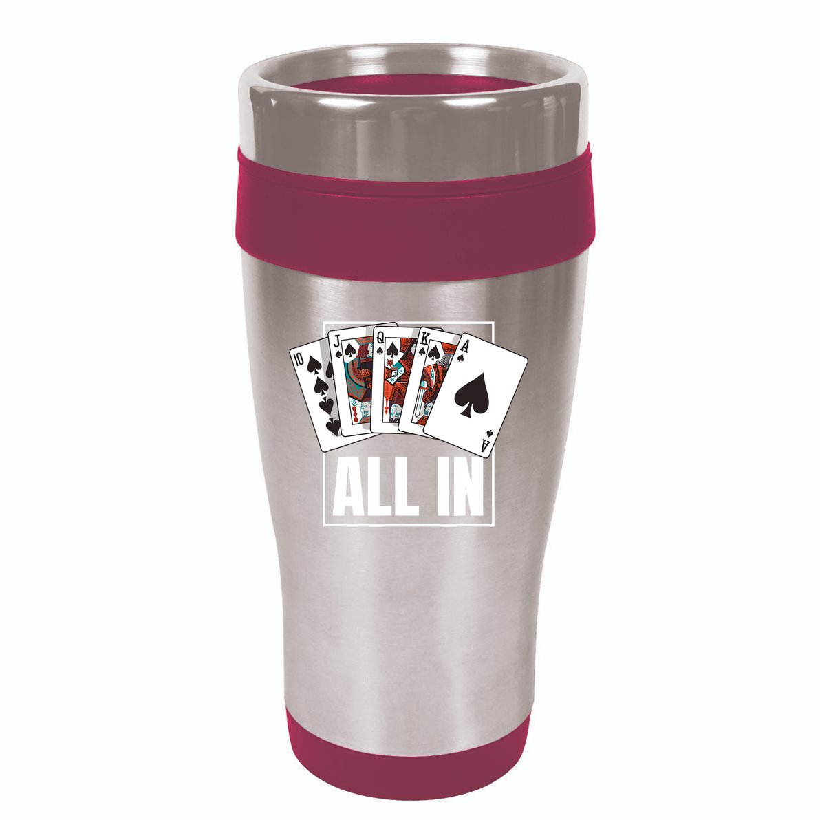 Poker Shirt Royal Flush All In Poker Player Texas Holdem 16oz Travel Tumbler