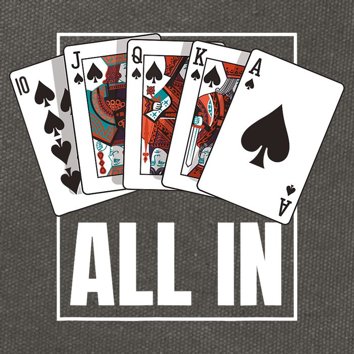 Poker Shirt Royal Flush All In Poker Player Texas Holdem Cotton Canvas Backpack
