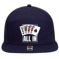 Poker Shirt Royal Flush All In Poker Player Texas Holdem 7 Panel Mesh Trucker Snapback Hat