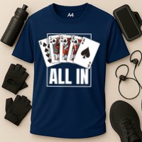Poker Shirt Royal Flush All In Poker Player Texas Holdem Cooling Performance Crew T-Shirt