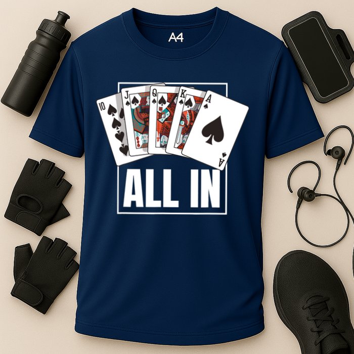 Poker Shirt Royal Flush All In Poker Player Texas Holdem Cooling Performance Crew T-Shirt