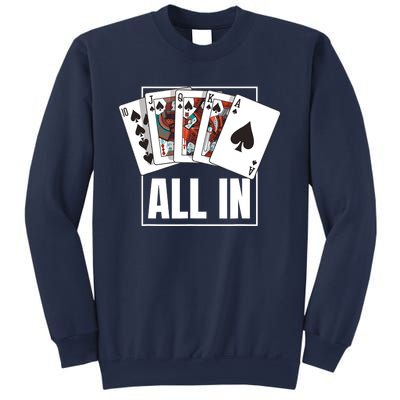 Poker Shirt Royal Flush All In Poker Player Texas Holdem Sweatshirt