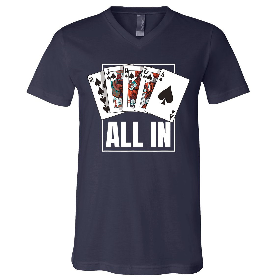 Poker Shirt Royal Flush All In Poker Player Texas Holdem V-Neck T-Shirt