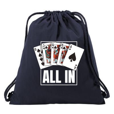Poker Shirt Royal Flush All In Poker Player Texas Holdem Drawstring Bag