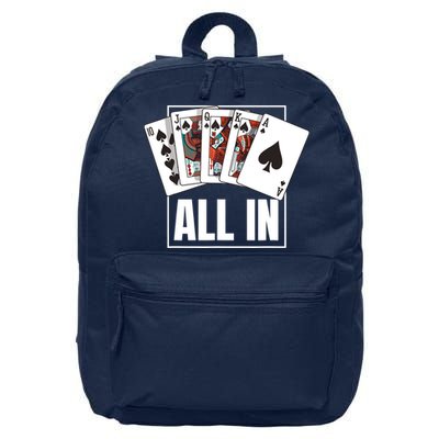 Poker Shirt Royal Flush All In Poker Player Texas Holdem 16 in Basic Backpack