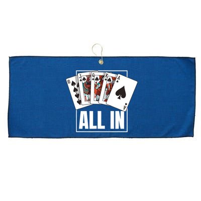 Poker Shirt Royal Flush All In Poker Player Texas Holdem Large Microfiber Waffle Golf Towel