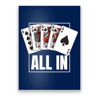 Poker Shirt Royal Flush All In Poker Player Texas Holdem Poster