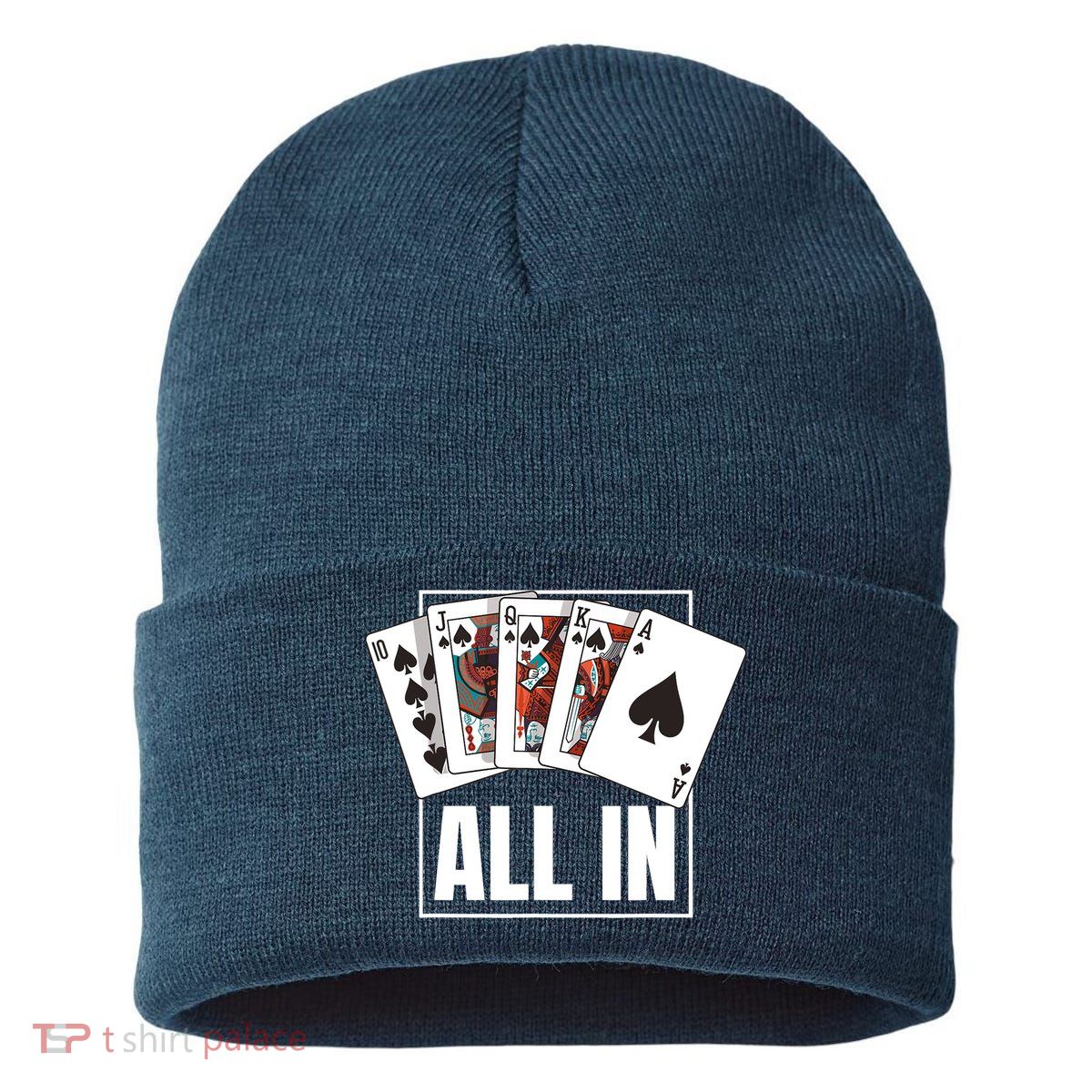 Poker Shirt Royal Flush All In Poker Player Texas Holdem Sustainable Knit Beanie