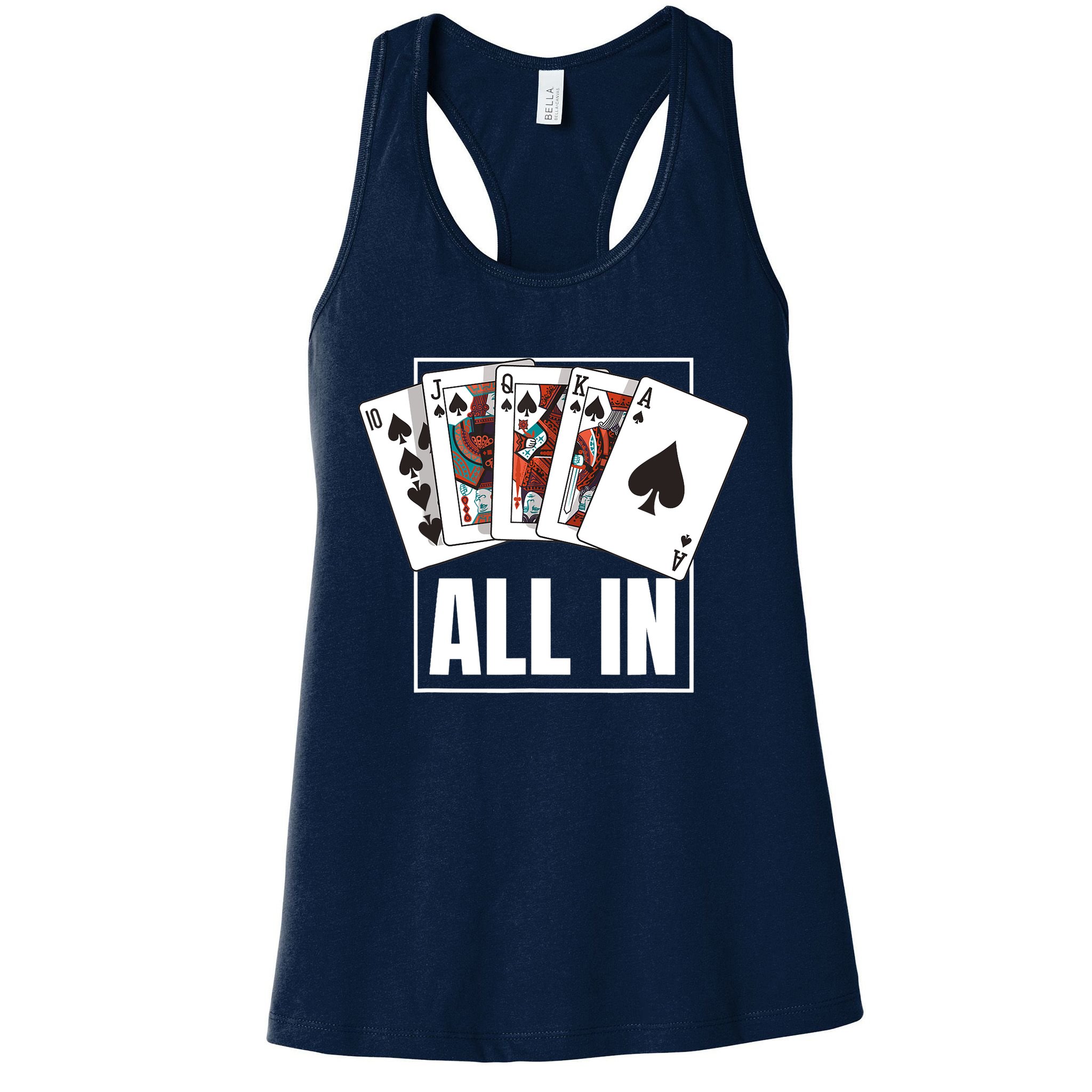 Poker Shirt Royal Flush All In Poker Player Texas Holdem Womens Tank Top