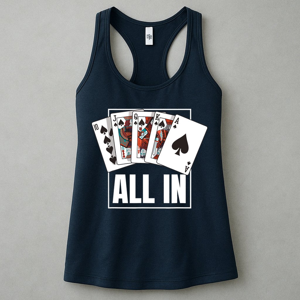 Poker Shirt Royal Flush All In Poker Player Texas Holdem Womens Tank Top