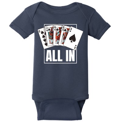 Poker Shirt Royal Flush All In Poker Player Texas Holdem Baby Bodysuit