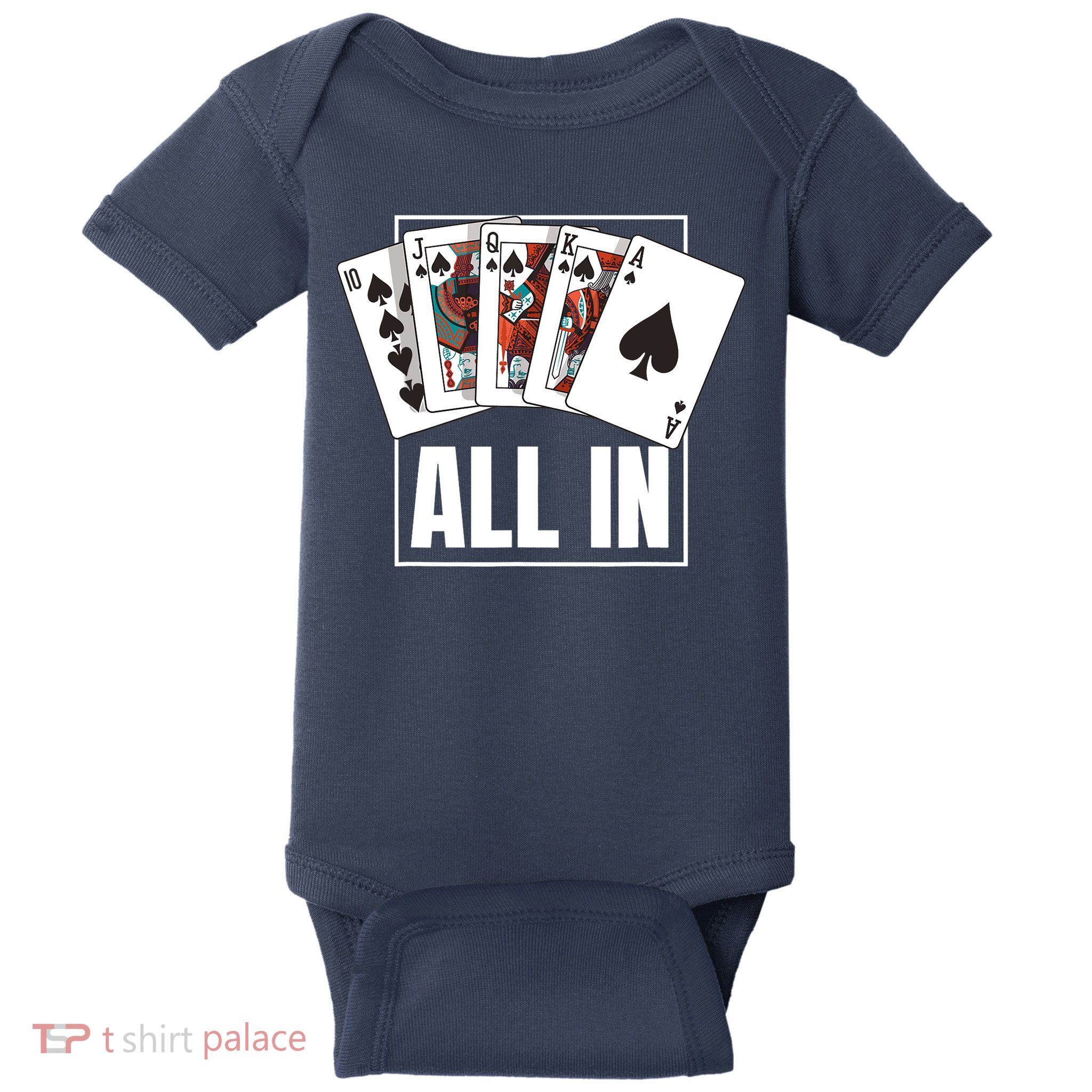 Poker Shirt Royal Flush All In Poker Player Texas Holdem Baby Bodysuit