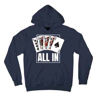 Poker Shirt Royal Flush All In Poker Player Texas Holdem Tall Hoodie