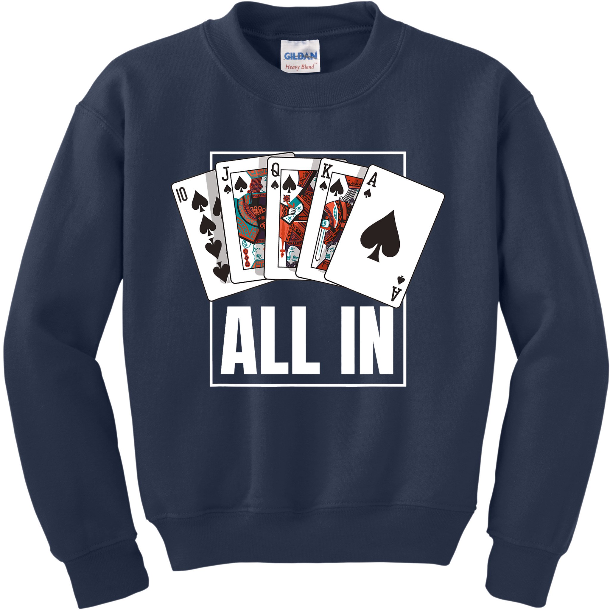 Poker Shirt Royal Flush All In Poker Player Texas Holdem Kids Sweatshirt